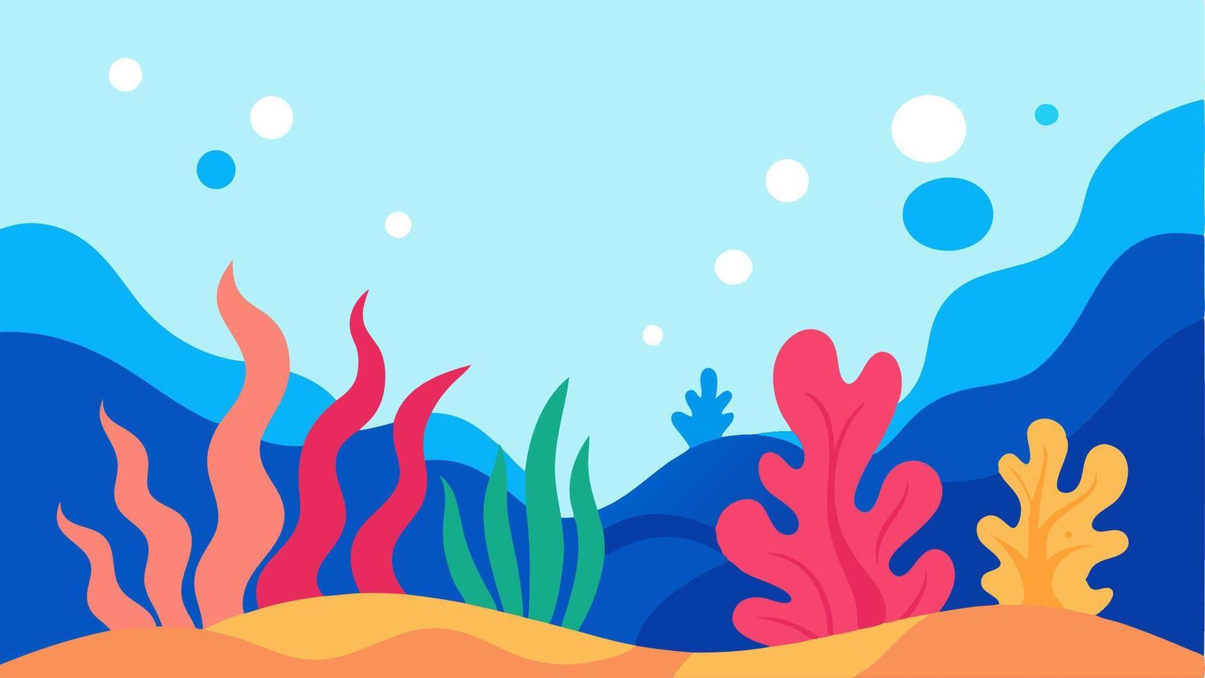 Underwater Scene in Style vector