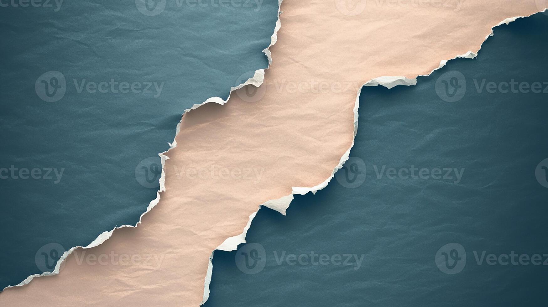 Torn Paper Background with Textured Blue and Beige Layers photo
