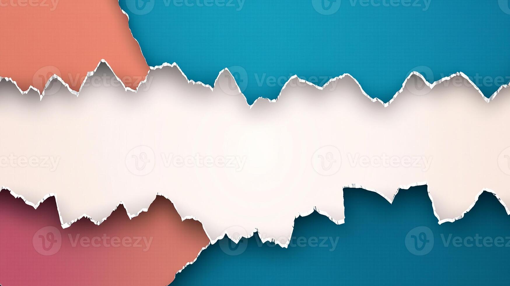 Modern Torn Paper Background with Blue and Red Layers photo