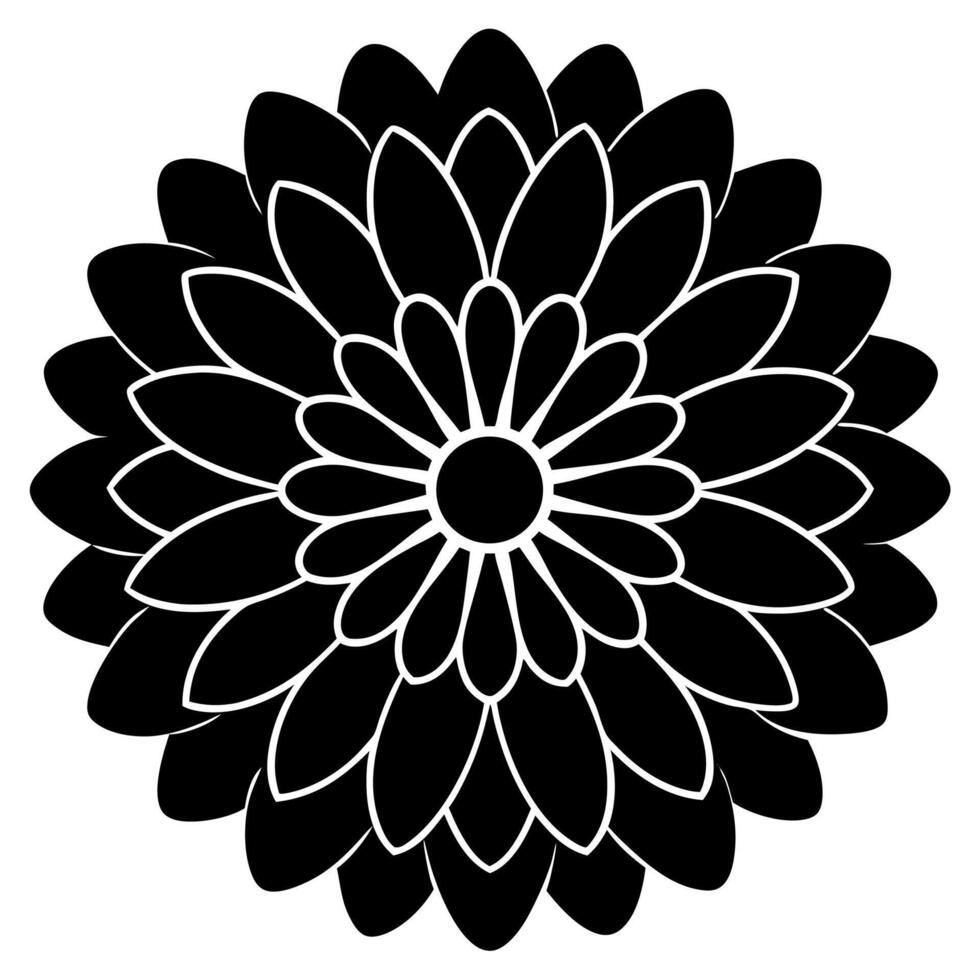 Simple Zinnia Icon in Round Outline vector