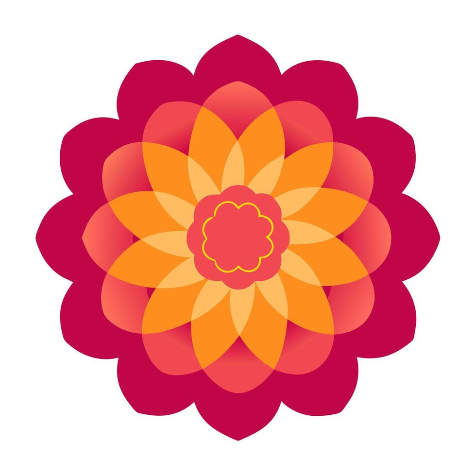 Zinnia Flower Icon Circular Shape vector