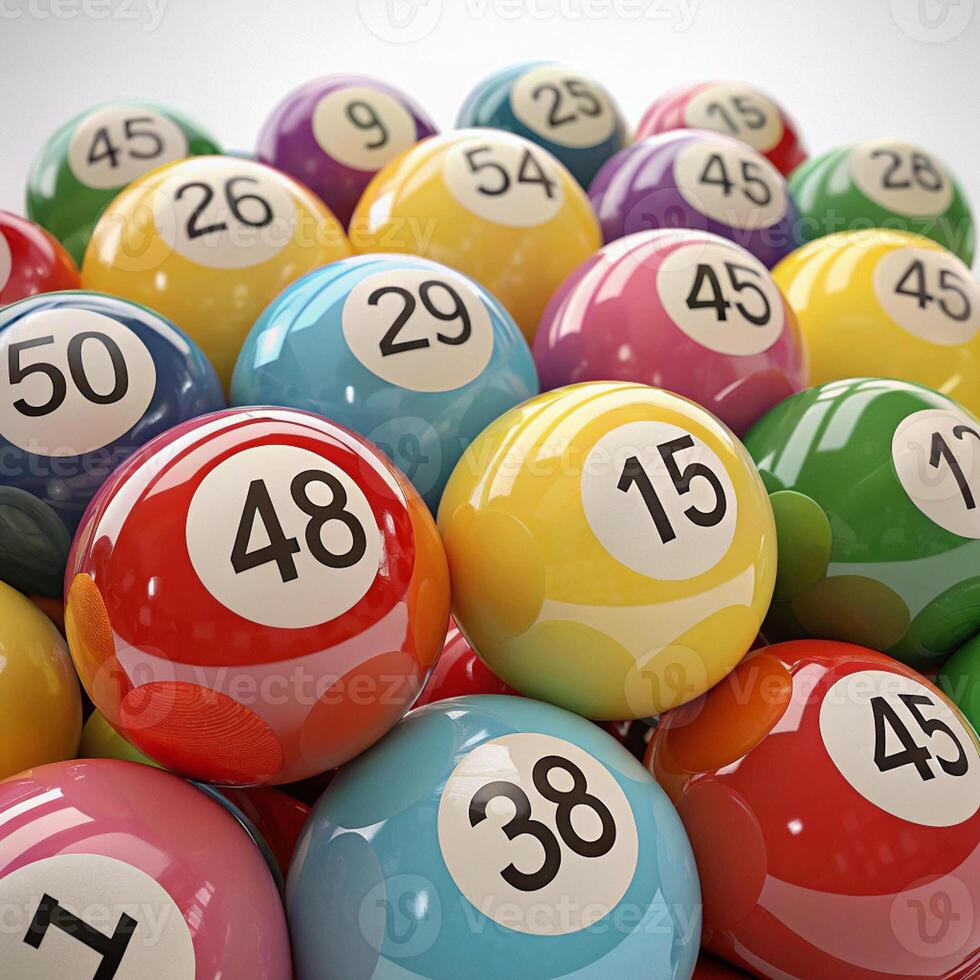 Billiards balls with numbers on them photo