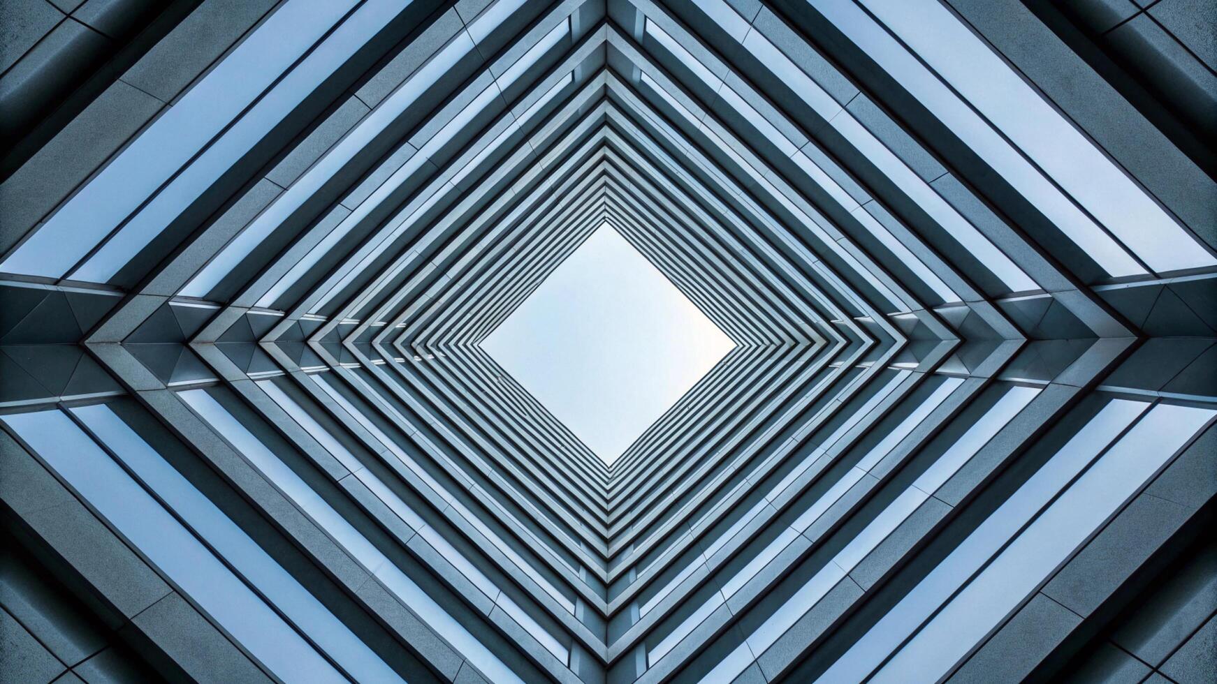 a view up at the top of a building photo