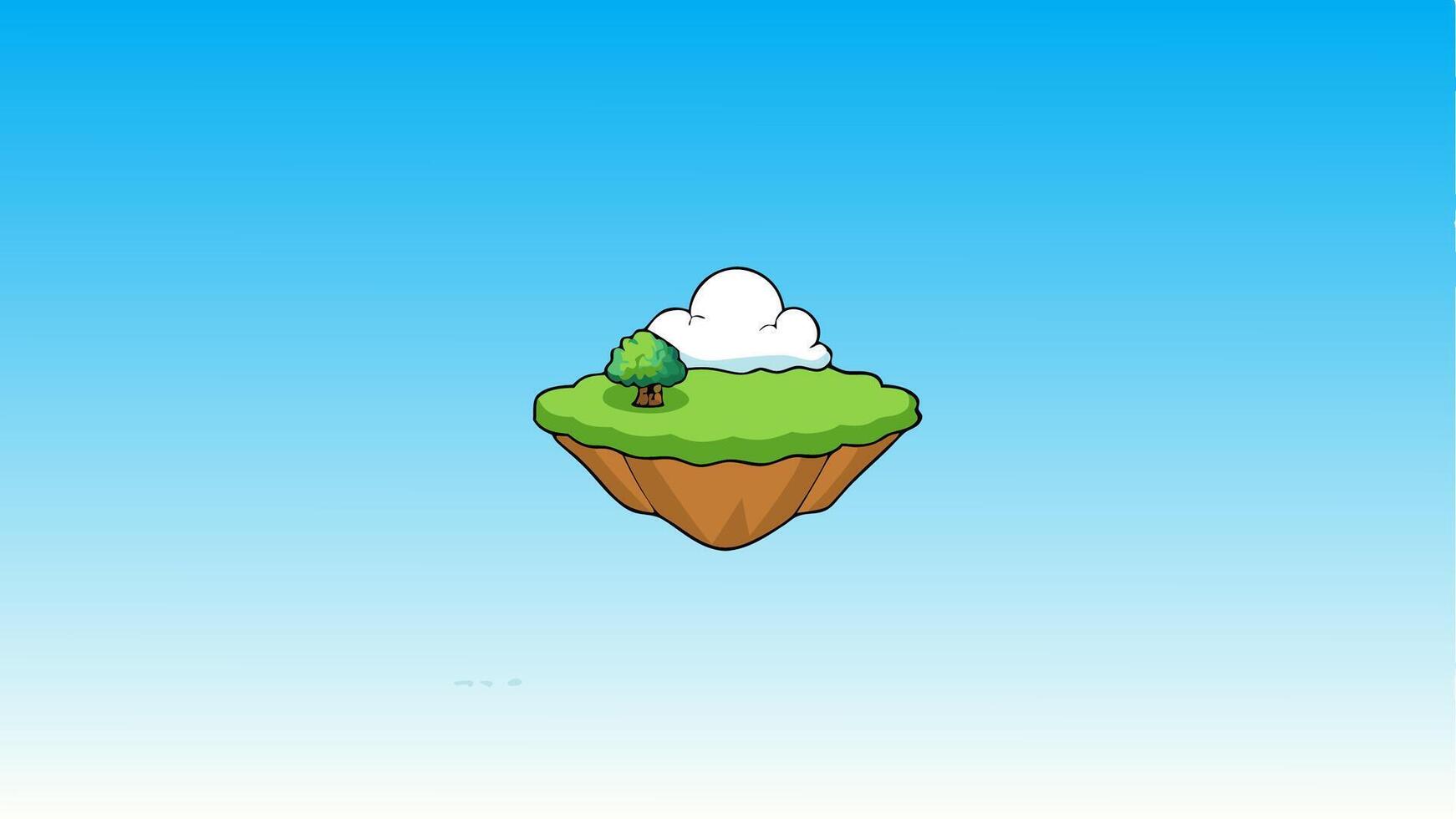 Sky Landscape with Floating Island vector