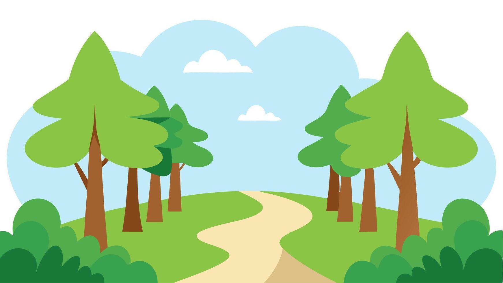 Minimal Flat Nature Design Featuring a Road vector