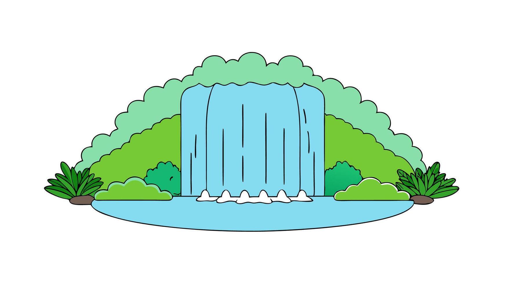 Lush Jungle Scene with Tall Trees and Greenery vector