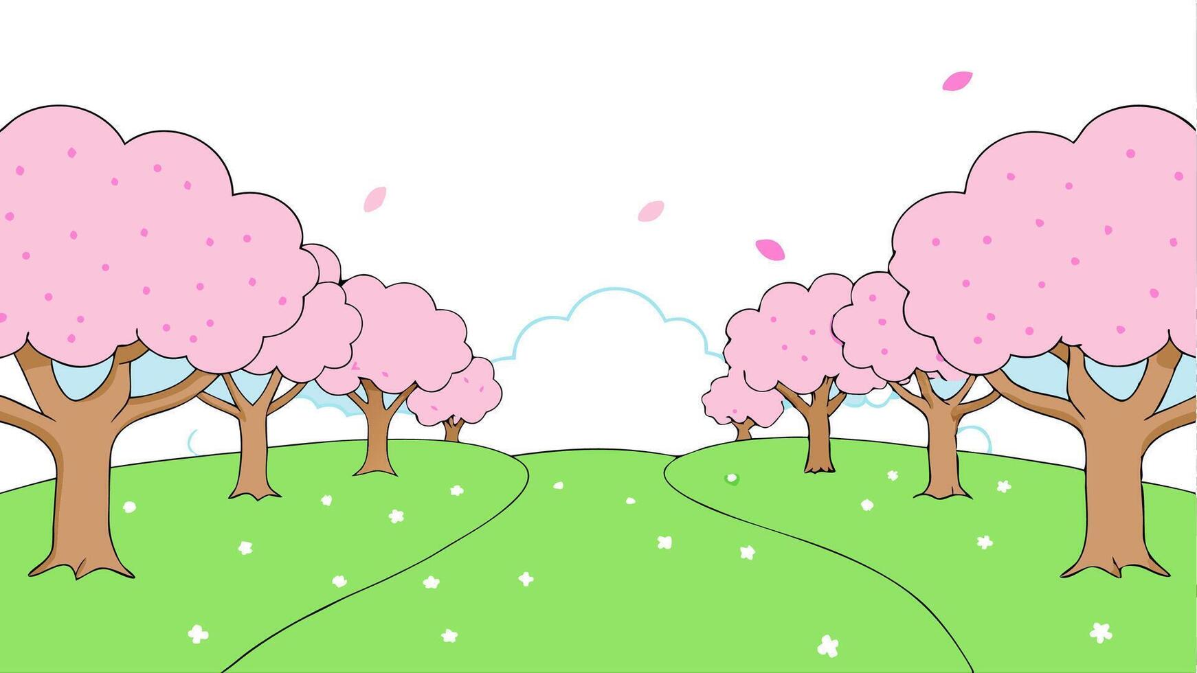 Soft Pastel Colored Background Peaceful Park with Trees and Open Space vector