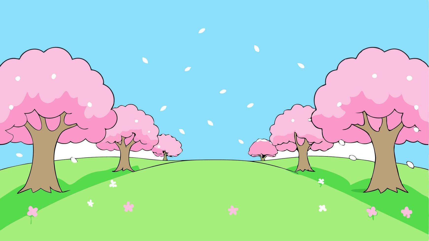 Colored Background of a Peaceful Park with Trees Open Space vector