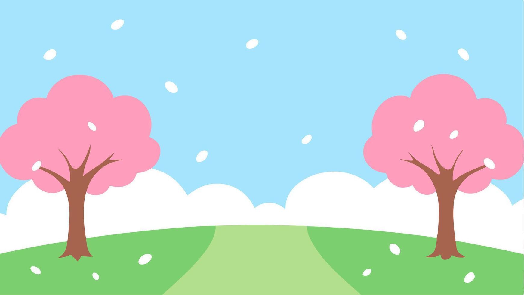 Soft Pastel Colored Background of Peaceful Park with Trees and Open Space vector