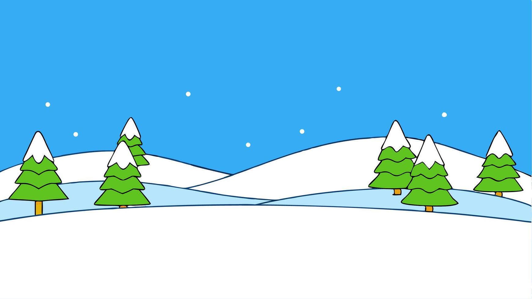 Simple Cartoon Winter Background Snowflakes Frosty Seasonal vector