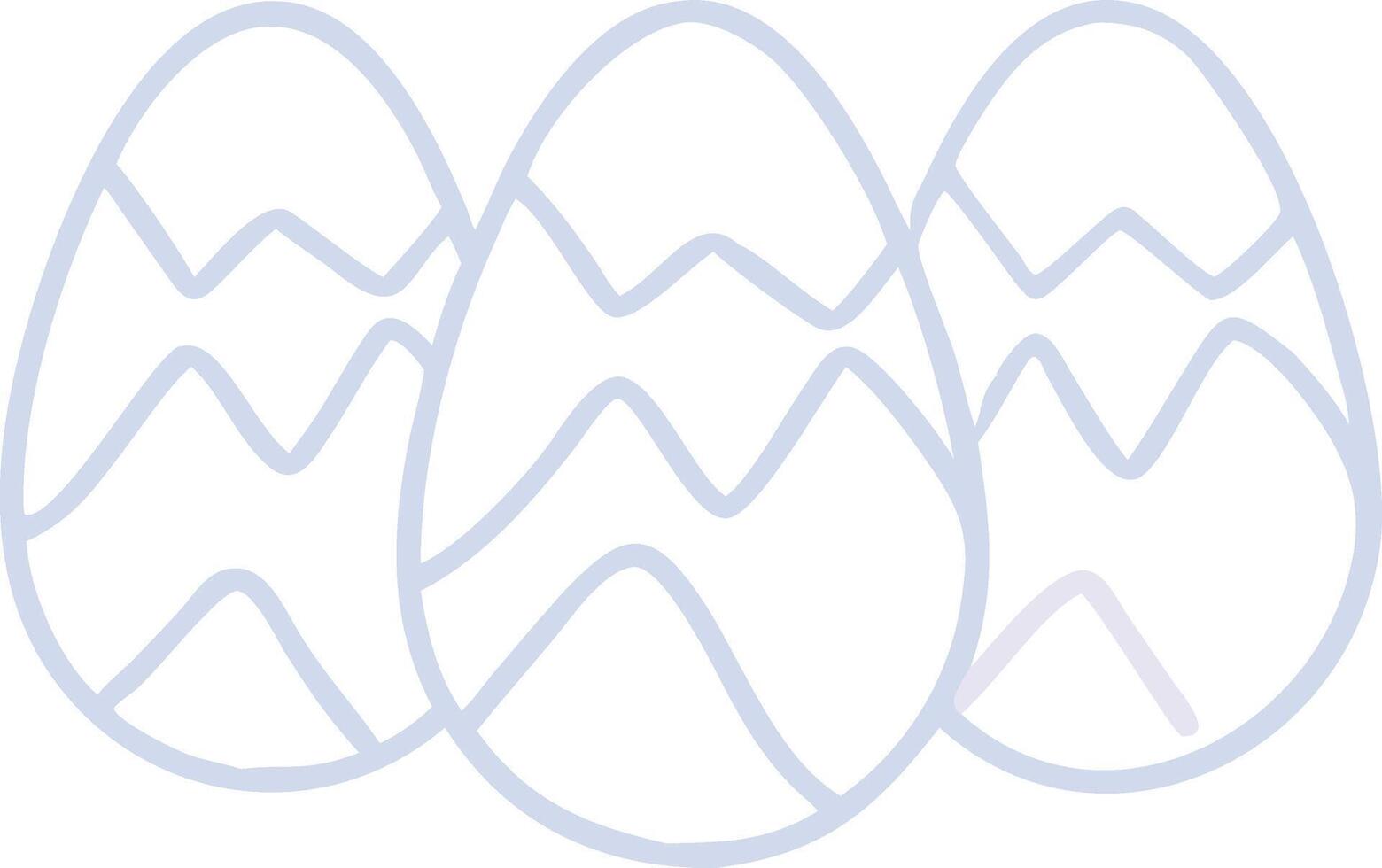 Simple Easter Eggs Outline Isolated On Black vector