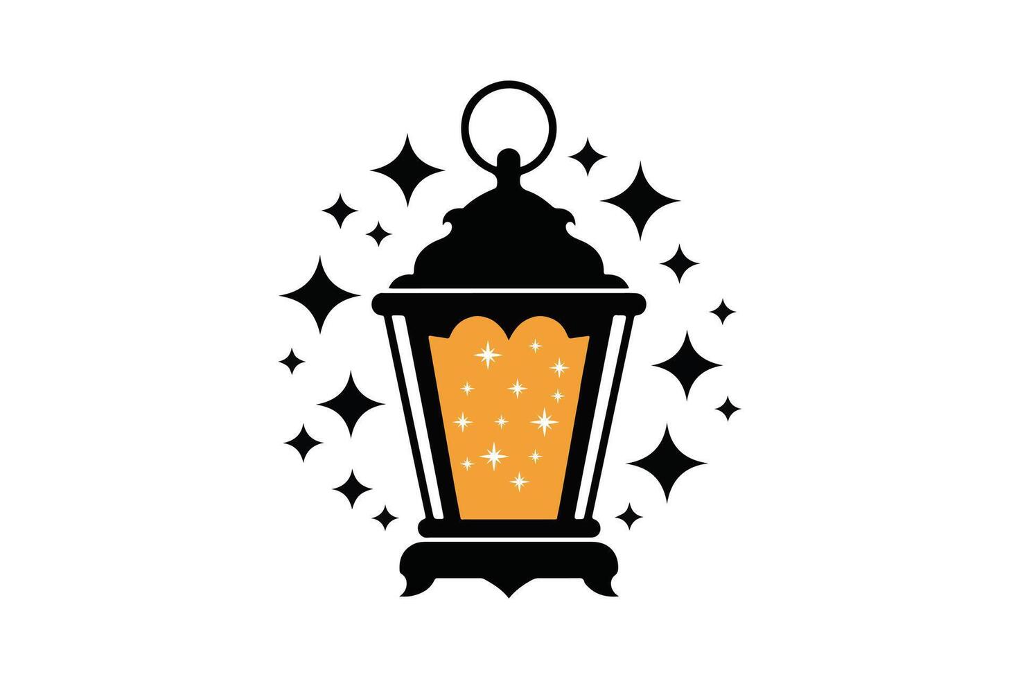 Glowing Lantern Icon Decorative Sparkle Light Illustration vector