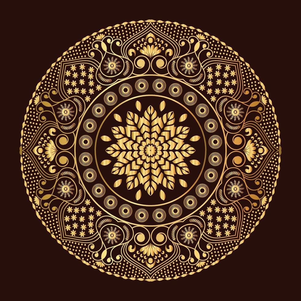 A mandala pattern on a brown background vector