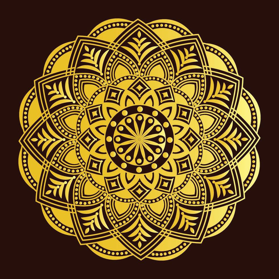 This golden mandala can be used wall-mate, Bed-sheet ,Wedding card, Interior design. vector