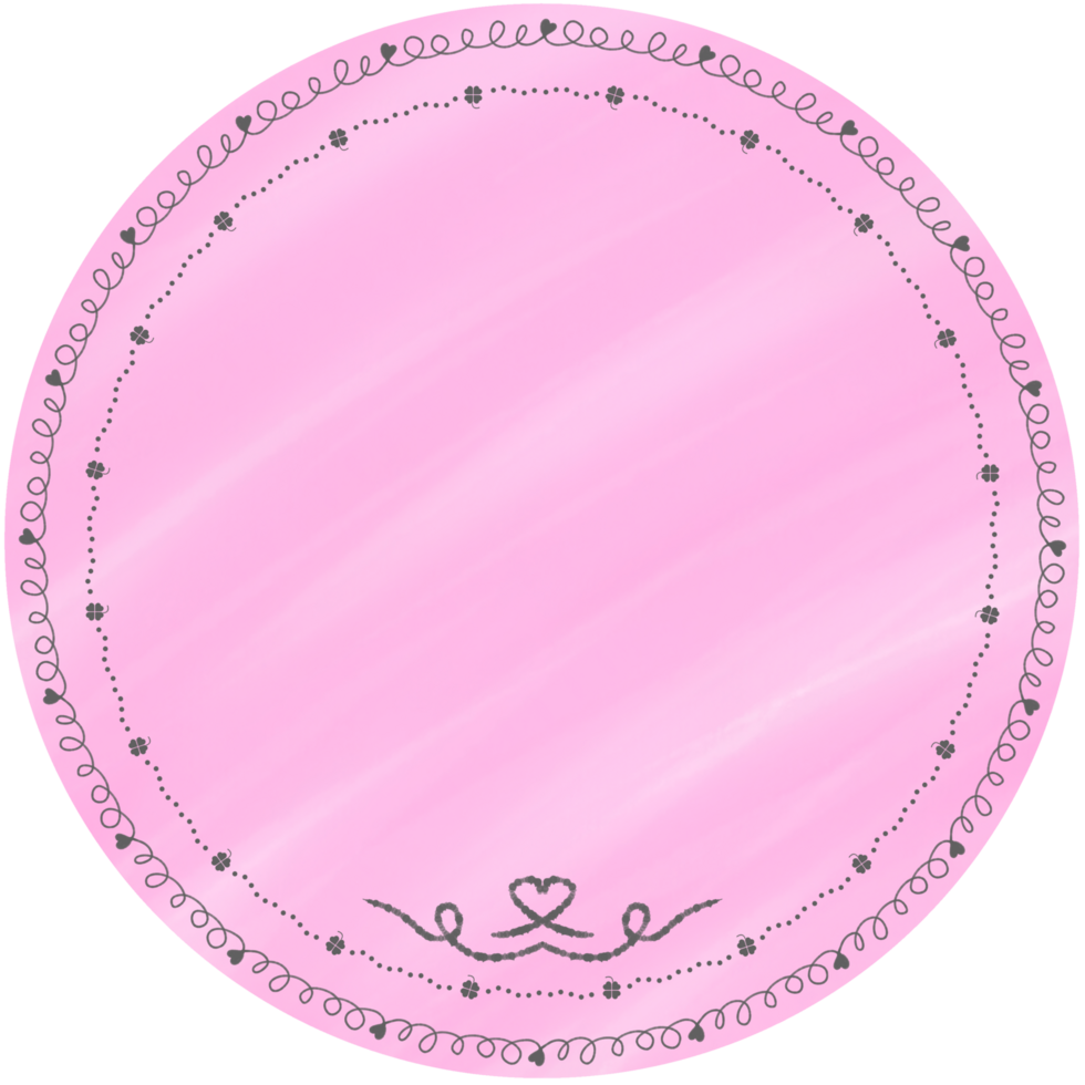 Pink Vintage Pastel Circle Label for text png
