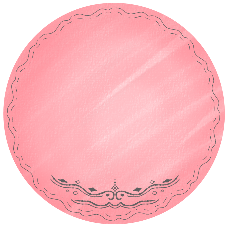 Red Vintage Pastel Circle Label for text png