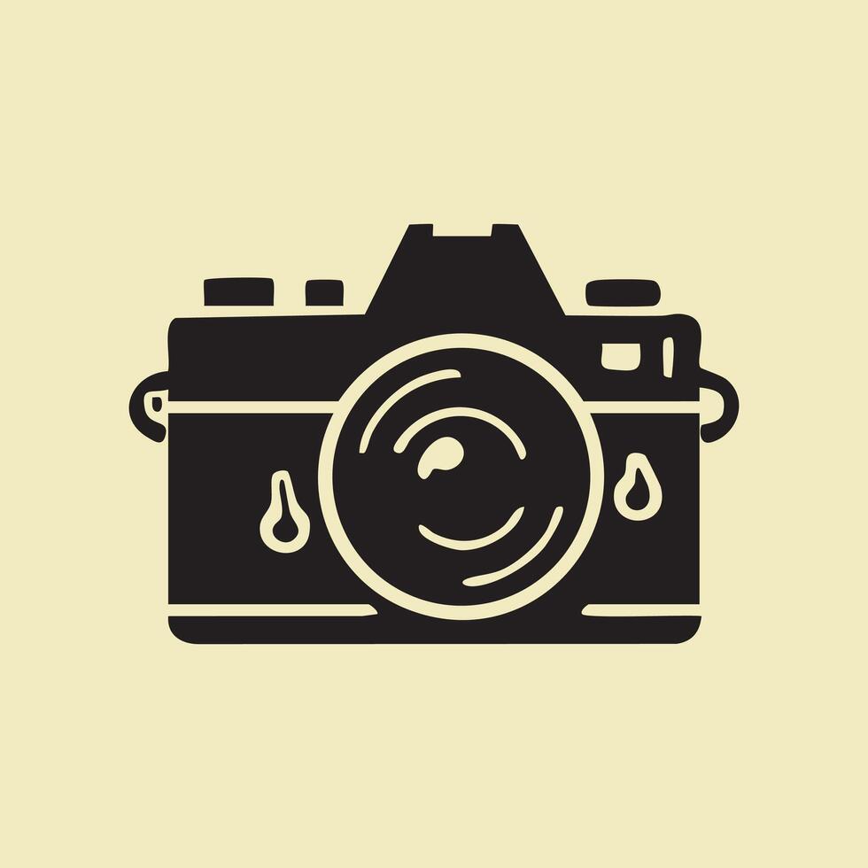 Abstract Camera Illustration with Thin Lines vector