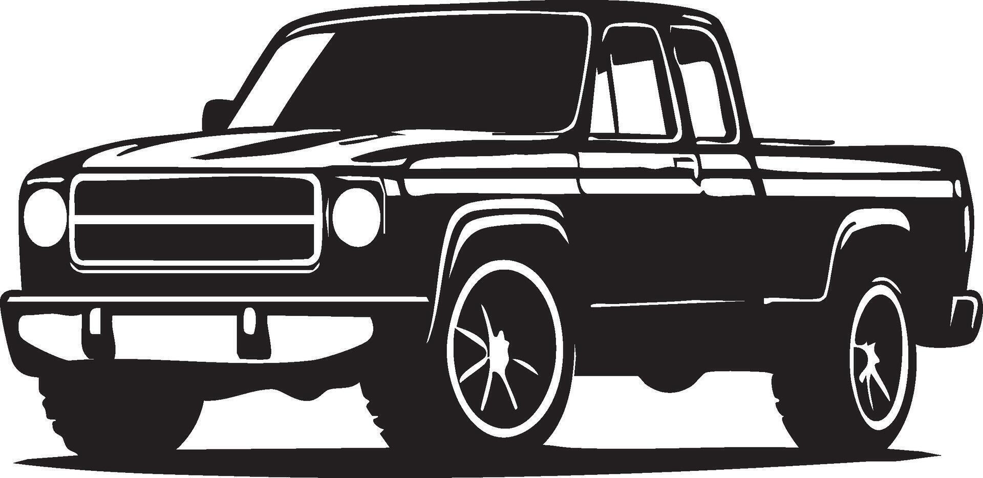 Side View of Car in Clean Silhouette Style vector