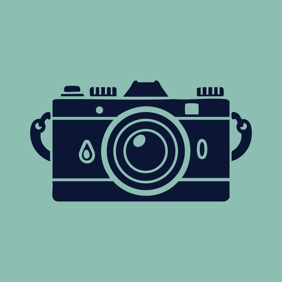 Black and White Camera Sketch with Minimal Lines vector