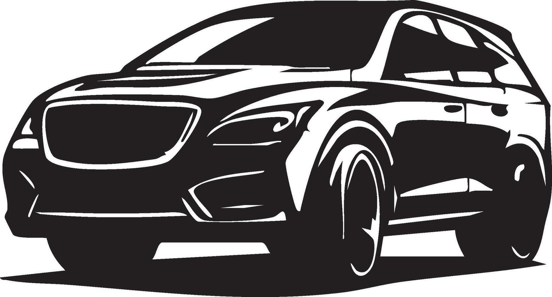 Black Car Shape in Simple Silhouette Look vector