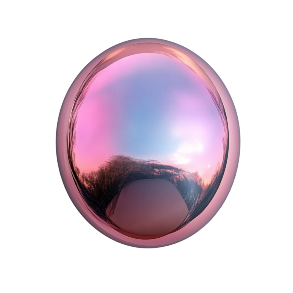 Reflective Pink Orb With Glossy Texture And Subtle Highlights On Transparent Layer png