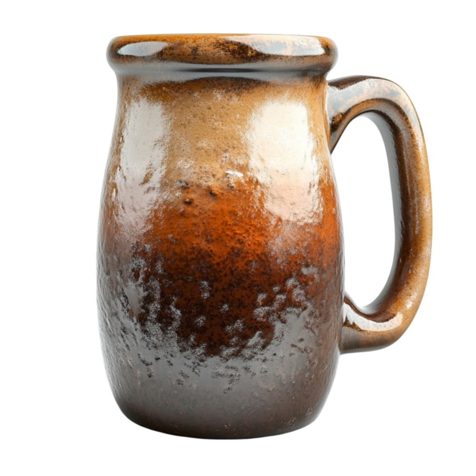 A Classic Brown Mug With A Unique Printed Design Perfect For Coffee Lovers png