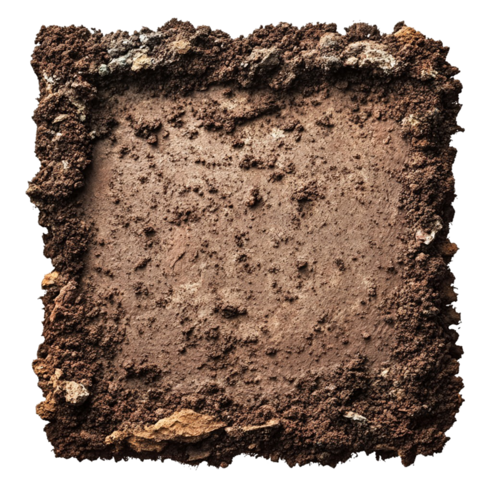 A Square Block Of Dirt Isolated On A Transparent Background png