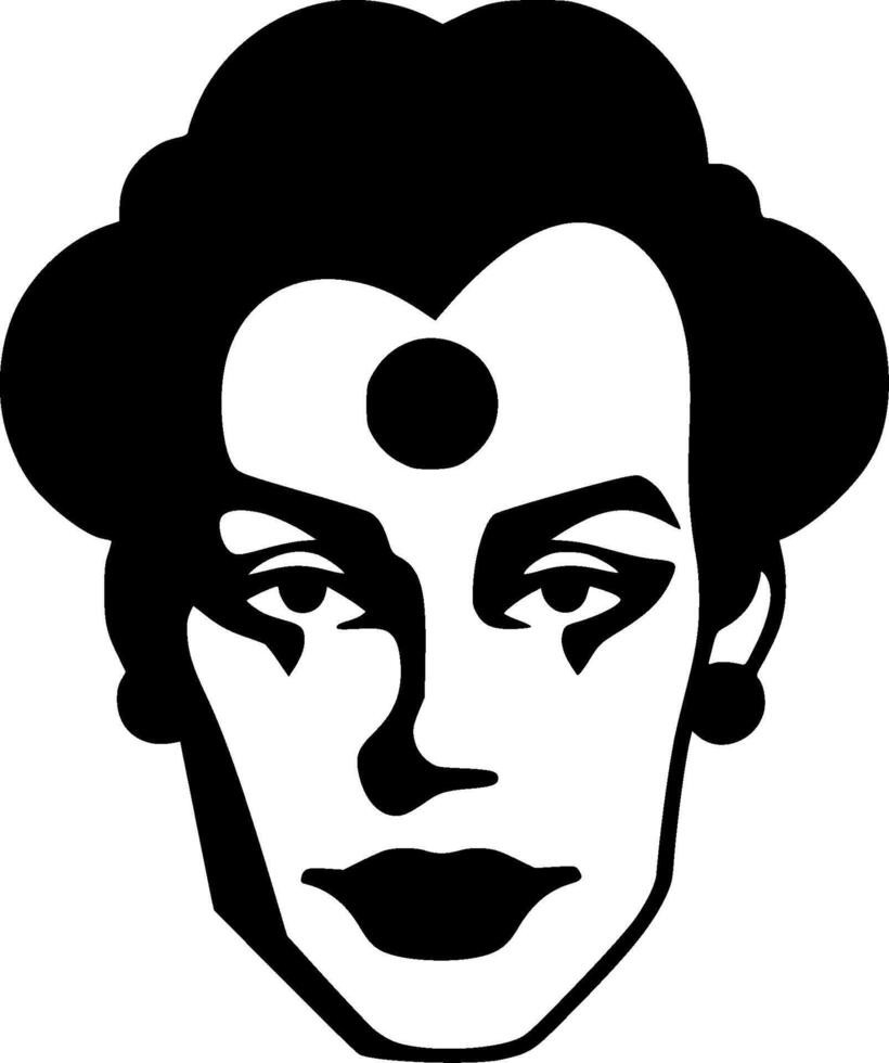 Premium Minimalist Clown Logo Design - Unique Flat Illustration for T-Shirts, Mugs, and More - Perfect for Fun and Creative Gifts vector