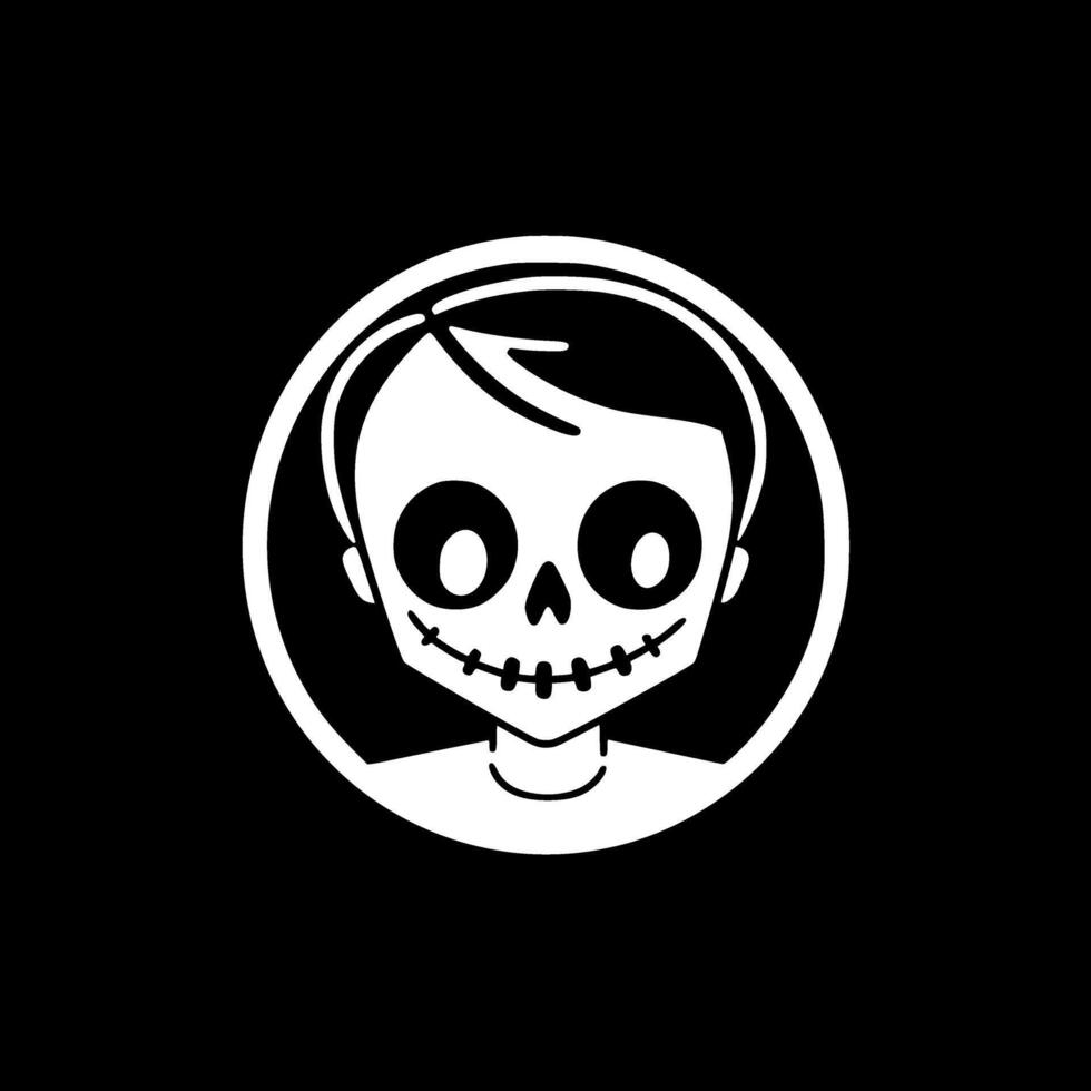 Premium Black and White Skeleton Icon - High-Quality Design for T-Shirts, Mugs, and Unique Merchandise vector