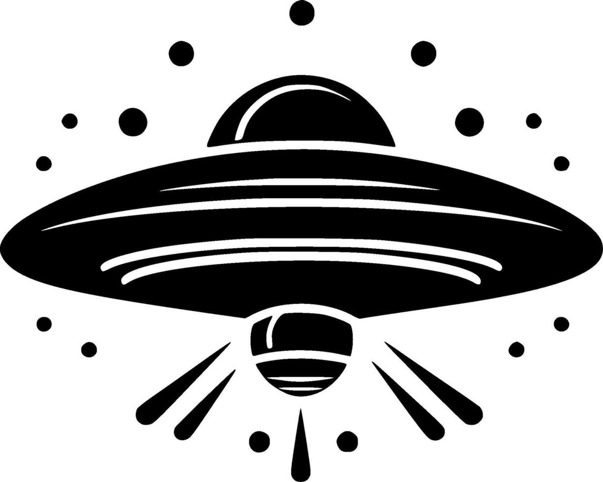 Premium Quality UFO-Themed T-Shirt or Mug - Perfect for Sci-Fi Lovers and Alien Enthusiasts - Unique Gift Idea for Any Occasion Black and White illustration vector