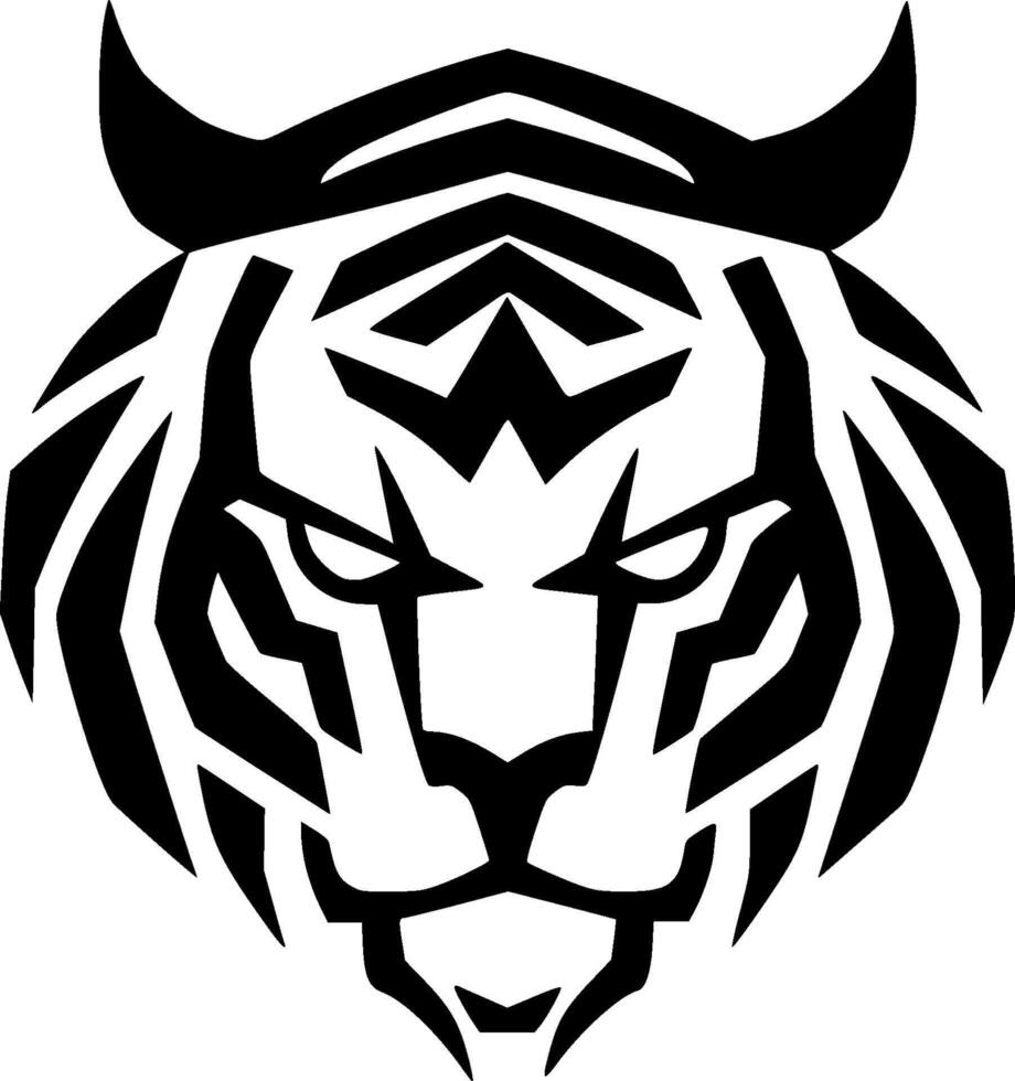 Premium Tiger Logo Design - Flat Illustration for T-Shirts, Mugs, and More - Perfect for Animal Lovers and Graphic Design Enthusiasts vector