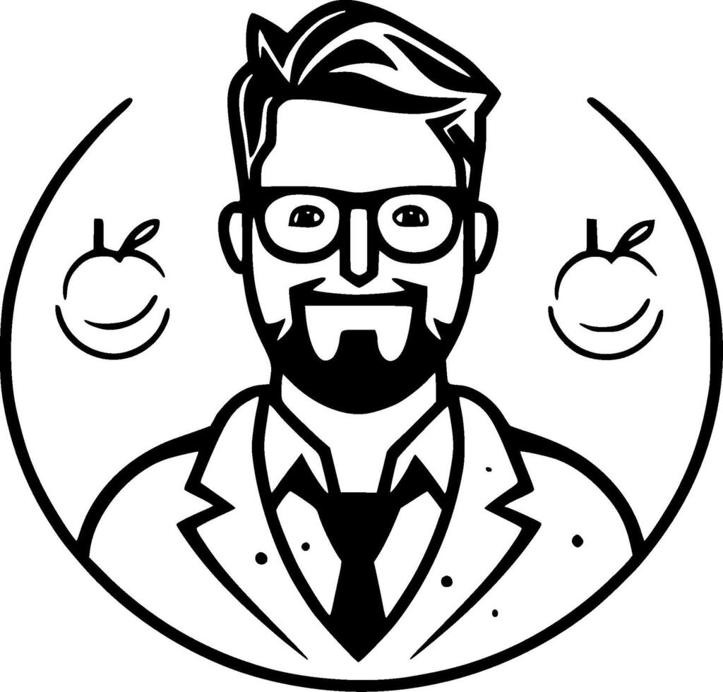 Minimalist Teacher Logo Design - Flat Illustration for T-Shirts, Mugs, and More - Perfect Gift for Educators and Teaching Enthusiasts vector