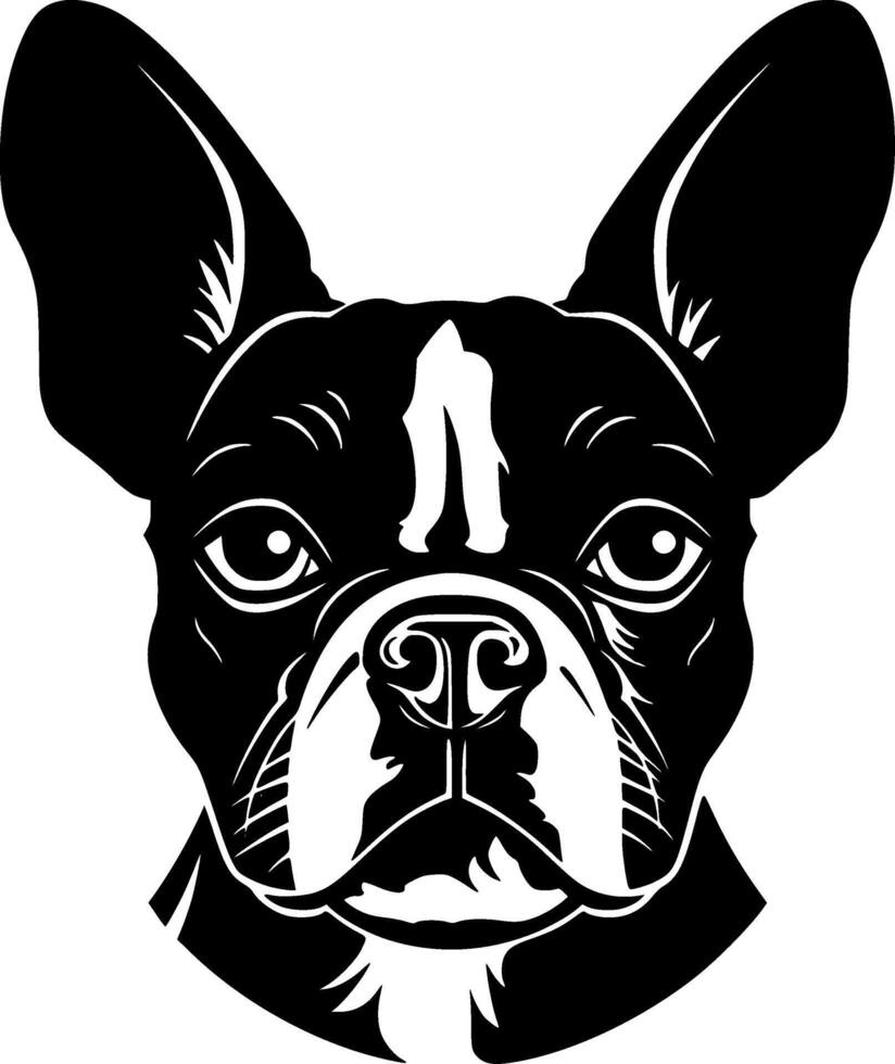 Premium Boston Terrier Minimalist Flat Logo Design - Stylish Illustration for T-Shirts, Mugs, and More - Perfect Gift for Dog Lovers vector