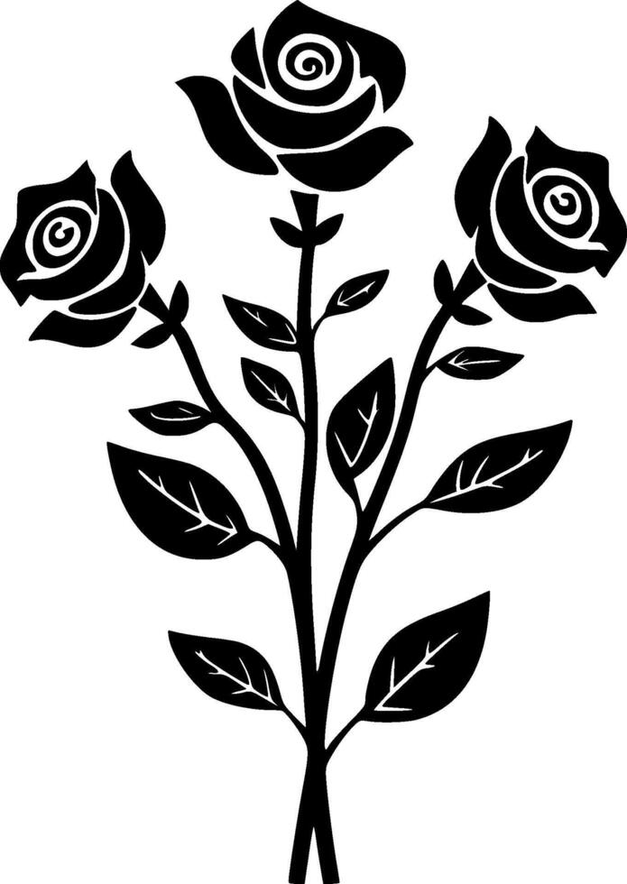 Premium Quality Roses Design - Elegant Floral T-Shirt, Mug, or Gift - Perfect for Nature Lovers and Special Occasions - Unique and Stylish Floral Art Minimalist and Simple Silhouette - illustration vector