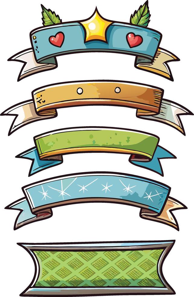 A ribbon set illustration vector