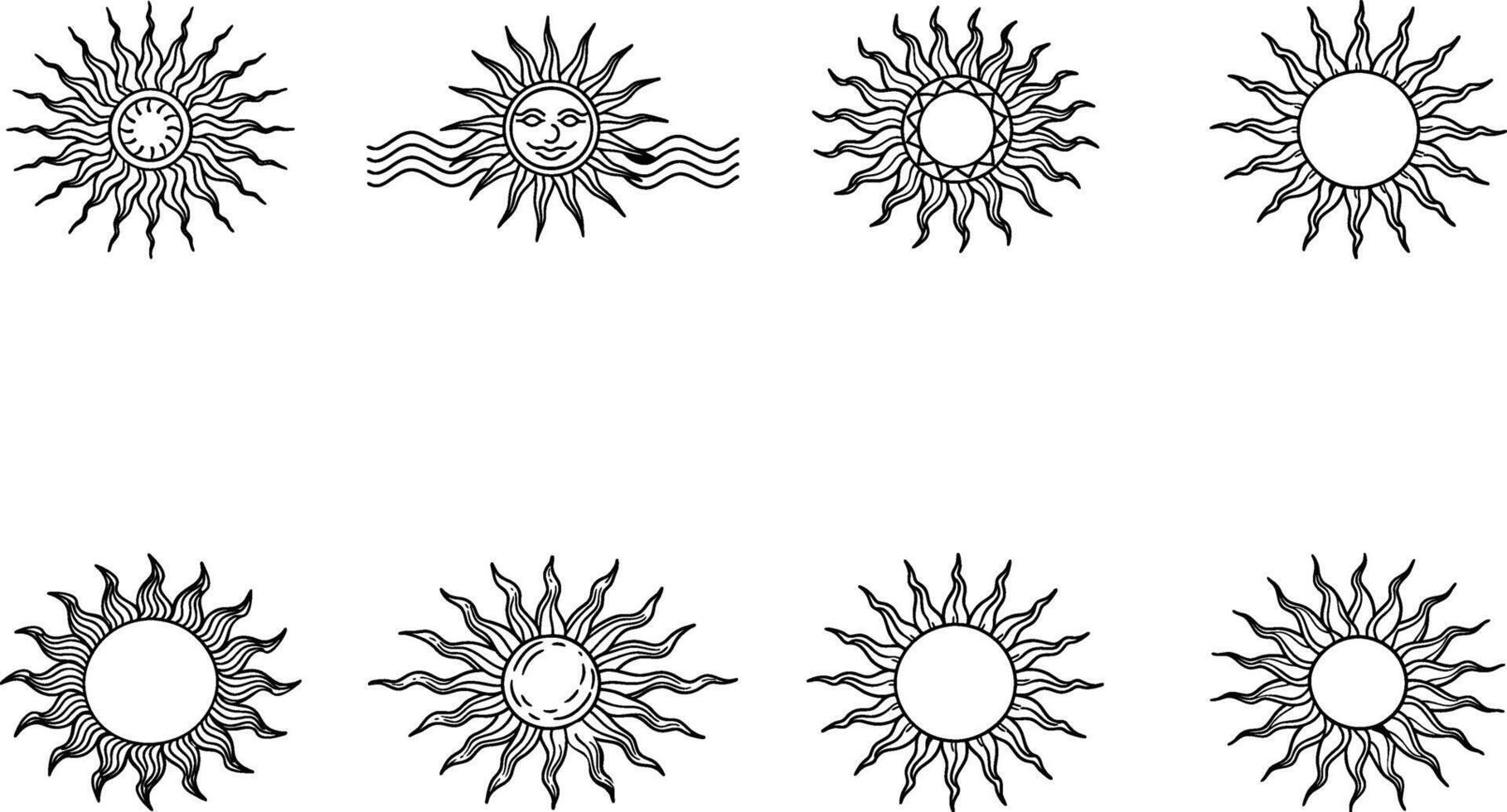 Sun coloring page for Art vector