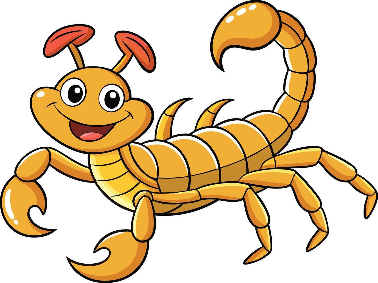 Cartoon Scorpion Illustration Happy and Friendly Desert Creature Design vector