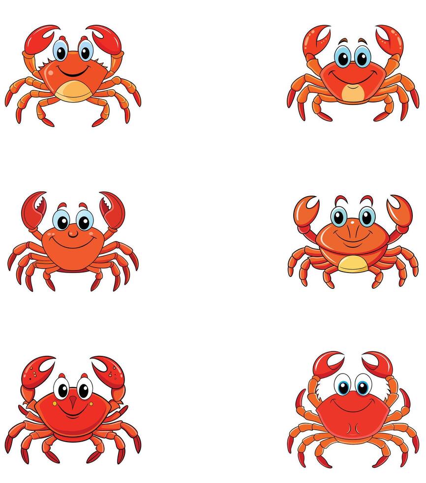2D crab illustration design vector
