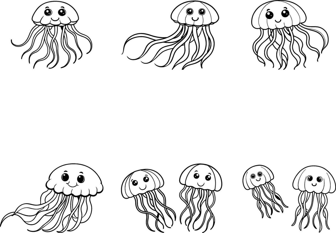 jellyfish coloring page for Art vector