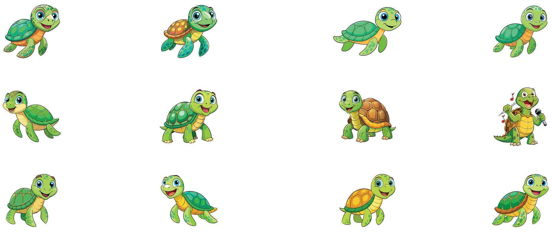 2D Tortoise illustration design vector
