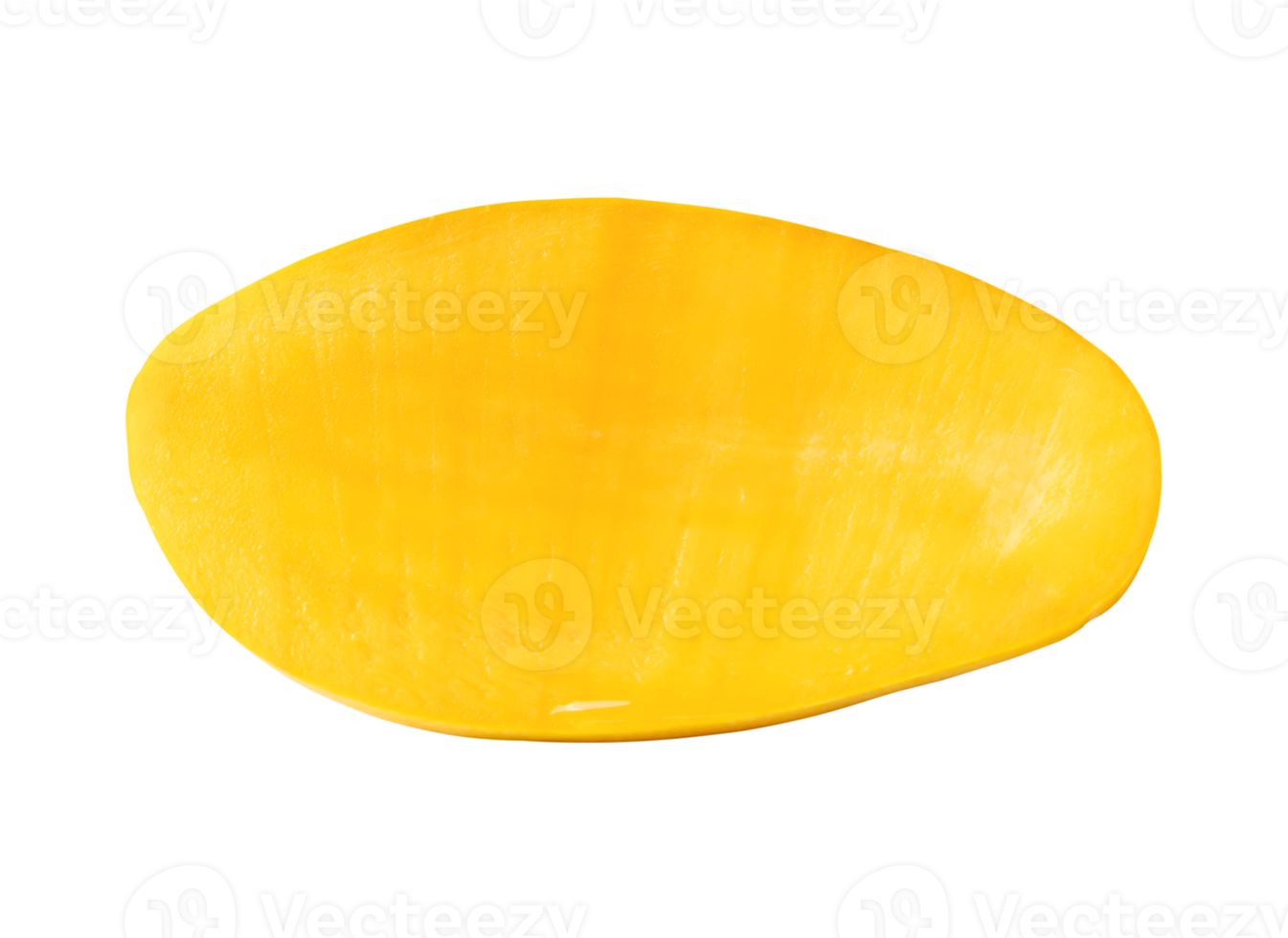 Single ripe yellow mango fruit in half or slice isolated with clipping path in file format png