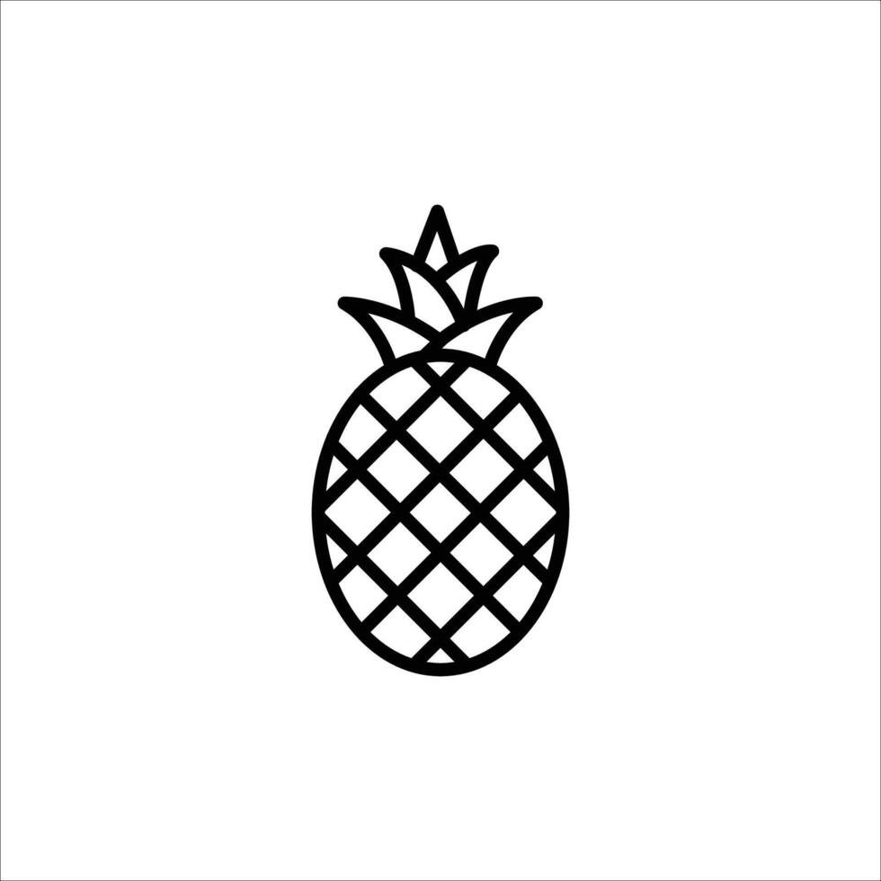 illustration of pineapple flat line vector