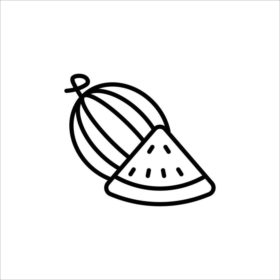 illustration of a watermelon and slice watermelon vector