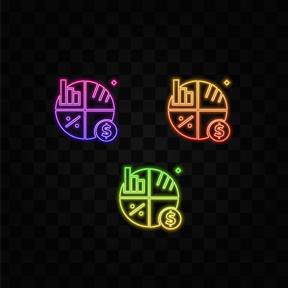 Division of labor line icon. neon style. concept sign, outline illustration, linear symbol vector