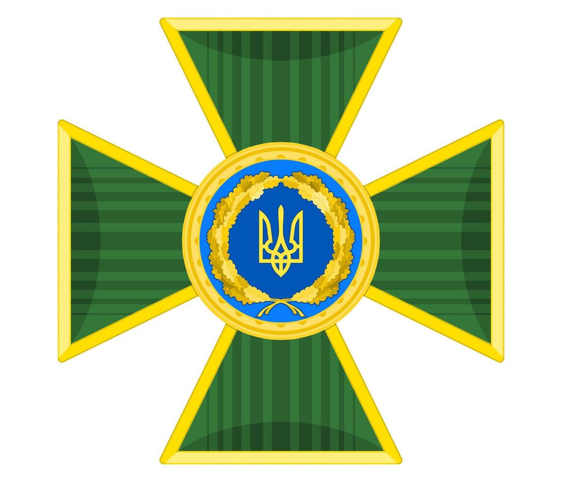 green cross award to soldiers of ukraine with gold vector