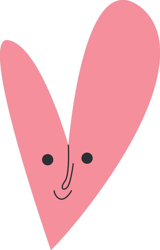 Cartoon cute pink heart vector