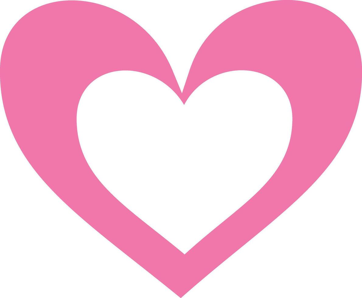 groovy pink heart vector