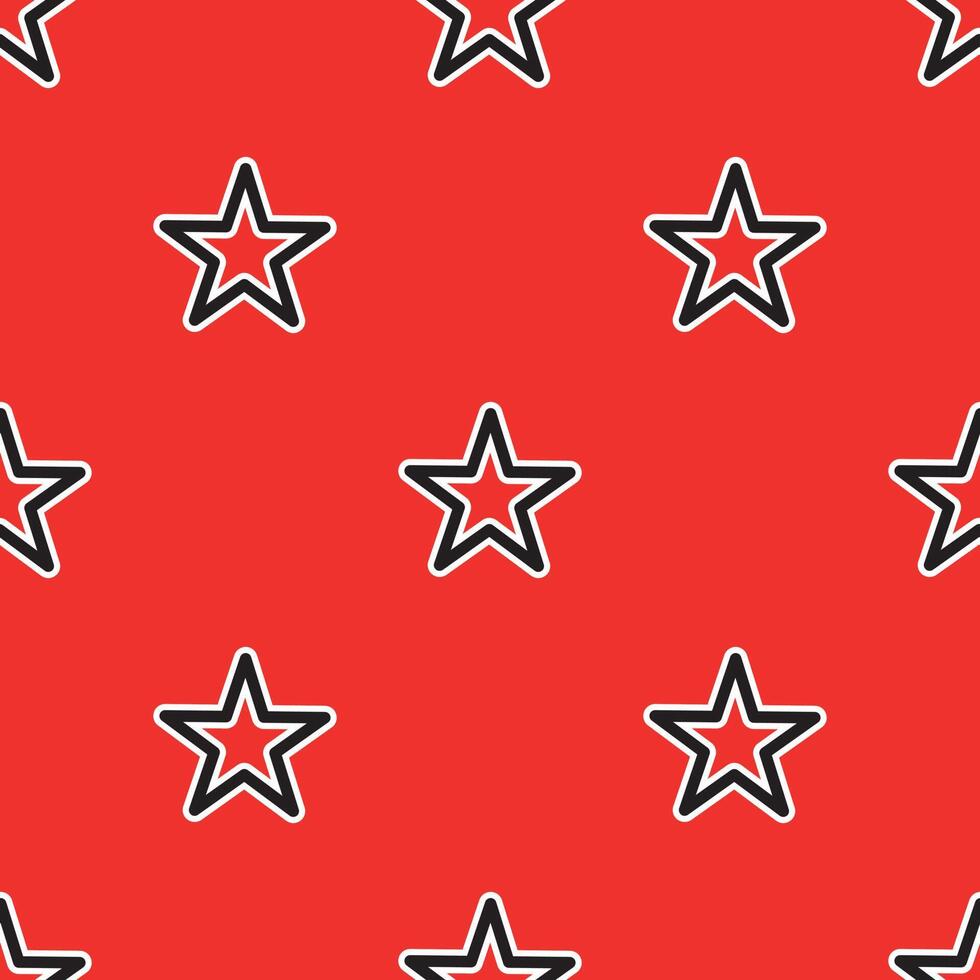Red pattern with stars vector