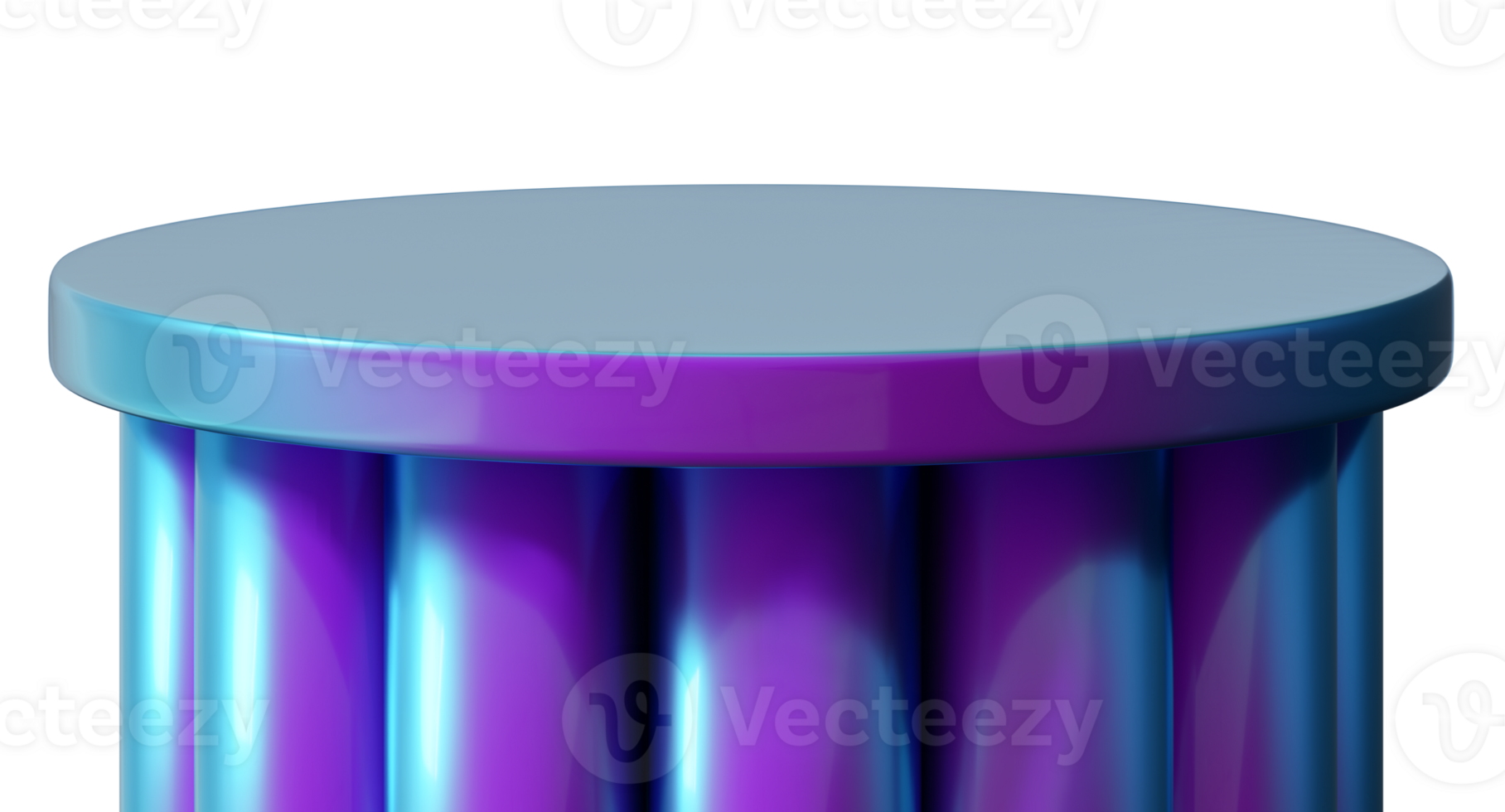 This podium features a unique blue and purple gradient, ideal for showcasing products. It is three dimensional and isolated on transparent background, perfect for marketing purposes png