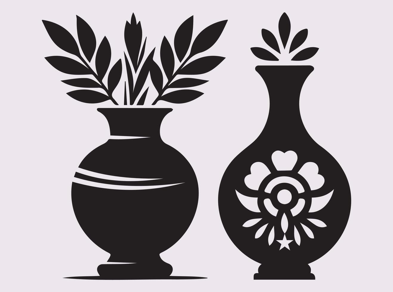 Traditional Pottery Vase Silhouette in Black for Creative and Decorative Needs vector